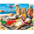 Алмазная живопись "Darvish" 40*50см Коты на отдыхе