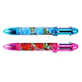 Ручка авт.  6-ти цветная "Darvish" корпус ассорти с рисунком цветы